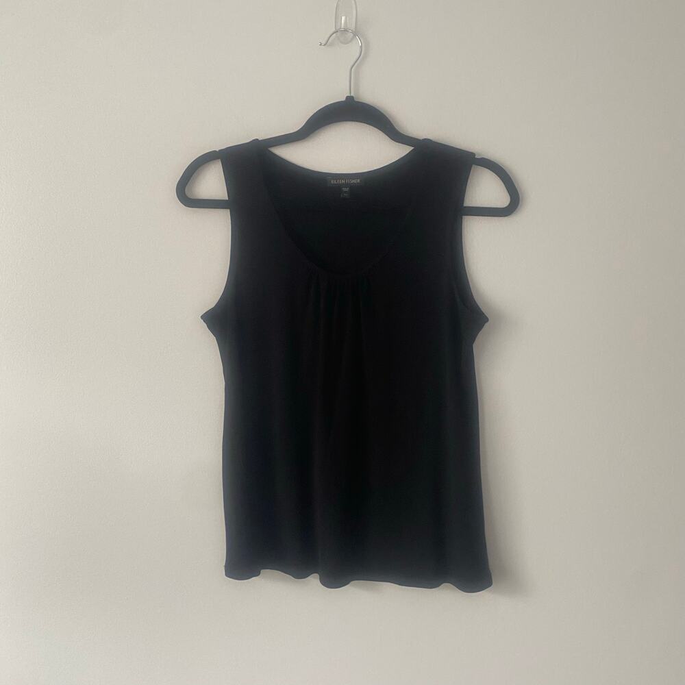 Eileen‎ Fisher Womens Black Pleated Tank Blouse Size X-Small